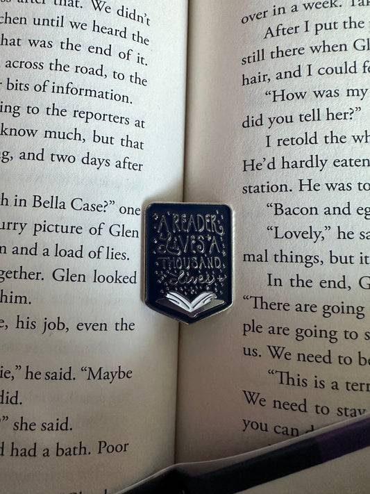 A readers lives a thousand lives pin