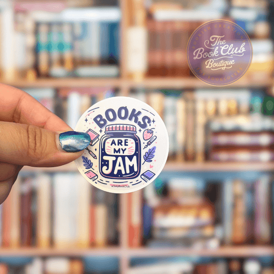 books are my jam book sticker